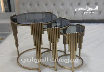  7 اطقم طربيزات عدة موديلات  حديد وخشب