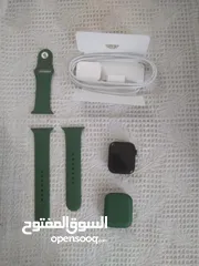  3 Apple Watch Series 7 Green Aluminum Case Clover Sport Band/ التواصل عن طريق الواتساب