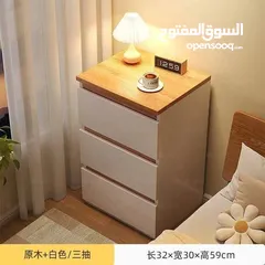  3 خزانة بيضاء جانبية  أنيقة بلمسة خشبية عصرية  الأناقة والبساطة في تصميم واحد!
