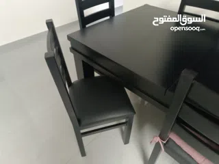  5 طاولة سفرة خشب زان ثقيل