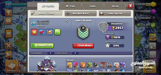  2 Clash of Clans + Clash Royale account for sale
