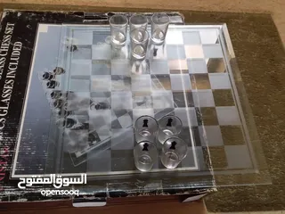  3 شطرنج اكواب زجاج