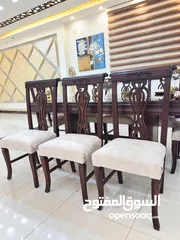  2 طاوله سفره ثمان كراسي للجمال خشب زان مفصلة تفصيل