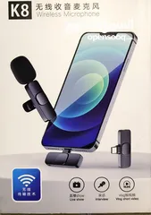  1 wireless microphone K8 مايكروفون بلوتوث شحن