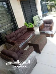  11 أطقم رتان 5مقاعد ب120 معو طاولة وسط تتوفر كل الالوان تقربيا