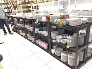  19 رفوف بلاستيك لتخزين وعرض مختلف البضائع وتخزينها