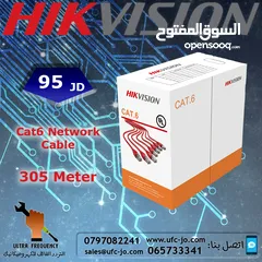  1 كيبل شبكة نوع Hikvision Cat6 Network Cable DS-1LN6-UU بطول 305 متر
