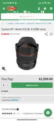  3 Canon EF 14mm f/2.8L II USM Lens