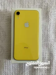  1 Iphone XR yallow with box  128 giga  2 sim card  battery 80 % مفهوش خربوش واحد  جديد