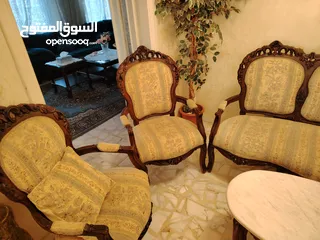  1 طقم جلوس موديل كلاسيك خشب زان حفر