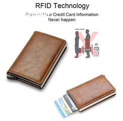  5 Rfid Credit Card Holder Men Wallets Bank Cardholder Case Small Leather Slim Thin Magic Mini Wallet
