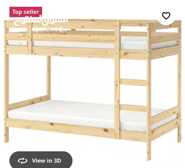  1 تخت للبيع طابقين (Punk Bed) من ايكيا - بحالة ممتازة