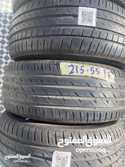  2 بسعر تخفيض سيرية 215/55/17 اصلية