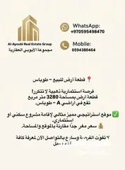  1 قطعة ارض سعر مميز طوباس