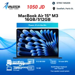  1 M3 16GB/512GB ماك بوك اير 15.3 انش /  15.3inch MacBook Air M3 16GB Ram/512GB
