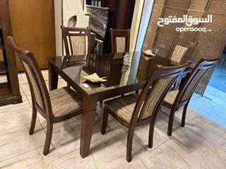  8 غرفة فة سفره 6 كراسي خشب بلوط وتك