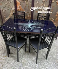  10 ميز طعام زجاج مع اربع كراسي