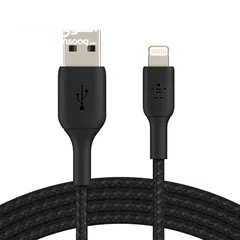  1 BELKIN Braided Lightning to USB-A Cable 1M/// بيلكن كيبل شاحن سريع طول 1 متر  افضل سعر بالمملكة