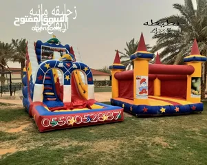  12 نطيطات الرياض...للإيجار  ملعب صابوني زحليقه صابونيه نطيطه متاهات الرياض