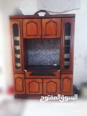  1 بوفيه لون خشبي