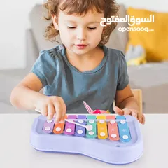  29 لعبة بيانو إكسيليفون للأطفال 2 في 1 الوان متنوعة 8  أزرار لتشغيل أصوات مختلفه هدية اطفال العاب طفل