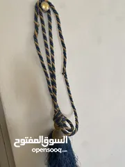  4 -برادي  -طقم شرشف طاولة وسط مربع وكوشن للشرشف   مروحة تعليق قماش بلرسم المميز والخشب المميز