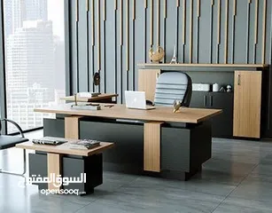  1 مكتب مدير مع ملحق وادراج وطاولة