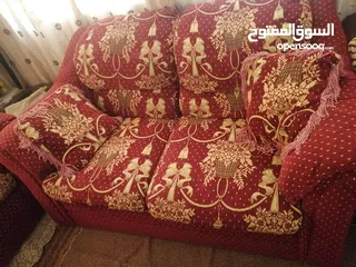  1 طقم كنب للبيع سبع مقاعد خشب ثقيل زان