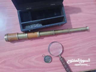  1 منظار مع بوصلة وعدسة كلها نحاس