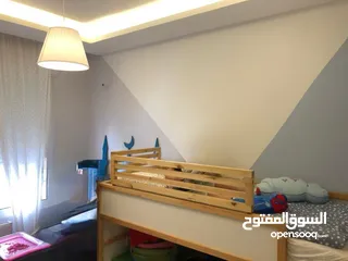  5 تخت ايكيا أطفال بوضعيتين علوي و سفلي مع حماية إضافية خشب زان تفصيل