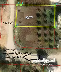  1 574 متر -الماصيه الجنوبيه - جنوب صالة الهرم وقرب خط اربد عمان - بسعر مغري 63000