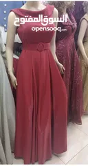  3 فستان سهرة لون احمر