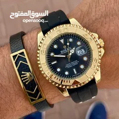  1 ساعة رولكس نخب اول ماستر كوبي ربر لون ذهبي
