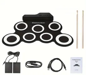  1 portable roll-up electronic drum set, درم الكتروني قابل للطوي للتدريب او البدء بتعليم الدرمز