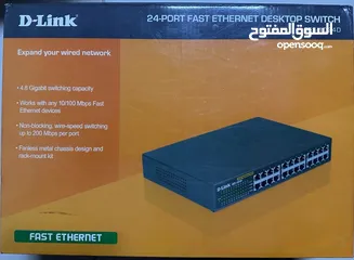  5 D-Link Switch 24 Ports Model DES-1024D سويتش شبكات 24 مخرج دي-لينك 10/100