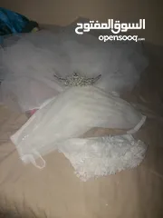  2 تاج وطرحه زفاف عروس لم يستخدموا  wedding veil not usedCrown and