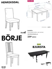 1 ikea extendable dining table 6 chairs  طاوله سفره ايكيا قابله للتمدد  6 كراسي