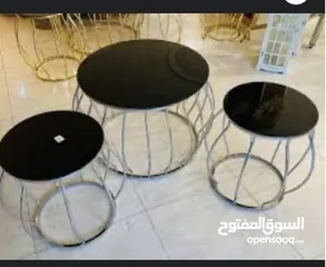  2 طاولات ستانلس ستيل عدد ثلاث