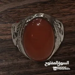  2 خاتم عقيق صيغة فضة