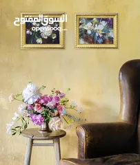  8 لوحتين طبيعة صامتة ورد، لوحات زيتية لديكور المنزل الراقي