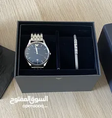  2 Emporio Armani watch and bracelet ساعة و سوار إمبوريو آرماني جديدة