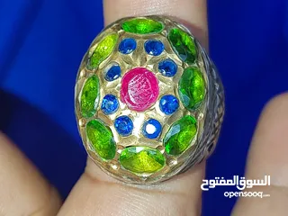  1 خاتم جامع زمرد مع زبرجد مع ياقوت يحتوي على هوية دخول دوليه