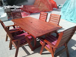  3 teak wood Dining Table with 6 chairs for sale