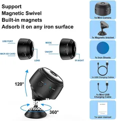  1 ((السعر الموجود للحبتين)) كاميرا التجسس الخفية اللاسلكية مع الرؤية الليلية والكشف عن الحركة
