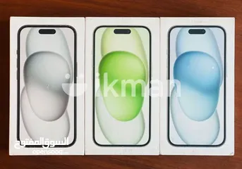  3 iPhone 15 (128GB/256GB) جديد  كفالة شرق اوسط لمدة عام من تاريخ الشراء الجهاز  يوجد بكج اصلي