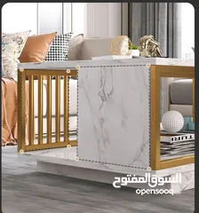  9 طاولة جانبية خشبية متينة بتصميم رخامي مناسبة لغرفة المعيشة وغرفة استقبال الضيوف.