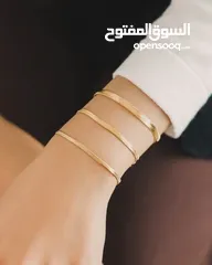  3 اساور مطلية ذهب محاكية 100% للذهب الطبيعي