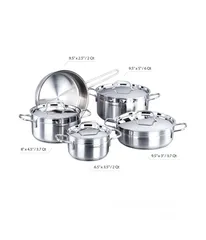  3 9 Piece Alfa Stainless steel Cookware Set Silver