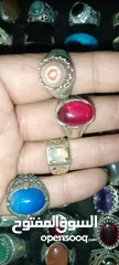  16 خواتم فضة مرصعة بأحجار كريمه اصليه