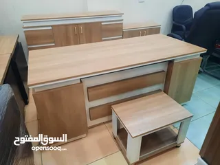  9 طقم مكتب مدير قياس2م مع خزانة خلفية وجانبية وطاولة قهوة توصيل مجاني